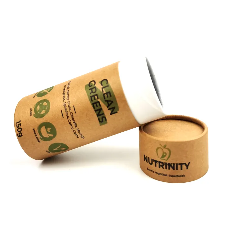 Biodegradable Glass Jar Storage Kraft Box Candle Cylinder Packaging 100% Recycled Custom Paper Tube Packaging with Lid