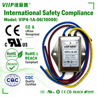 Filtre de puissance EMI câblé VIP4-1A-06 (10009) 6A 115/250VAC, filtre de bruit de réseau monophasé pour système électronique de cabinet