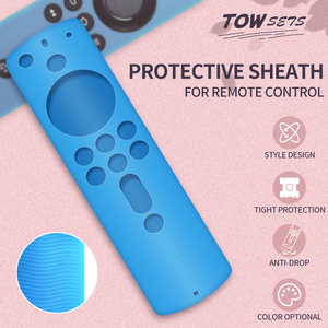 Étui de protection en silicone bleu adapté pour Ama & zon 2rd Gen <span class=keywords><strong>Fire</strong></span> <span class=keywords><strong>TV</strong></span> Stick Remote Cover Case, antichoc, antidérapant (1pcs) - Product Image 4