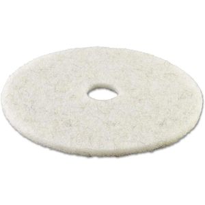Pads de polissage Boardwalk BWK4020NAT 20 pouces Tampons de polissage naturels pour sols, blancs, diamètre standard, 5 par carton - Product Image 1