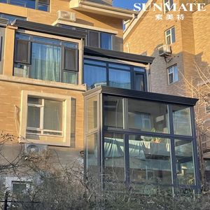 Véranda solaire préfabriquée de luxe autonome personnalisée quatre saisons en aluminium – <span class=keywords><strong>Prix</strong></span> et maisons en verre en alliage d'aluminium - Product Image 6