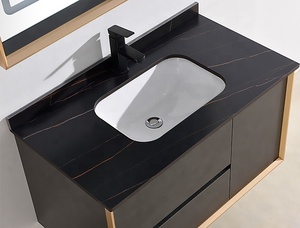Gabinete de <span class=keywords><strong>tocador</strong></span> de baño flotante negro moderno <span class=keywords><strong>rústico</strong></span> directo de fábrica gabinete de almacenamiento de baño sobre el inodoro - Product Image 3