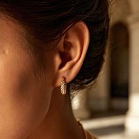Boucles d'oreilles créoles Gaovo en zircon pavé, plaqué or 18 carats, acier inoxydable, hypoallergéniques, étanches, inaltérables, bijoux d'oreille pour femmes, vente en gros