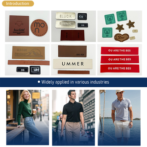 Étiquettes rondes en daim floqué personnalisées en cuir PU avec logo en relief, patchs à coudre pour vêtements et accessoires - Product Image 5