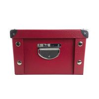 Boîte en papier pliable avec boucle rouge et poignée, grande boîte de rangement, boîte en papier kraft personnalisée, prix raisonnable, boîte en papier bon marché pour le rangement