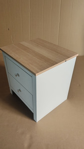 Modern 2-Drawer White Pine <strong>Bedside</strong> Table | Oak Storage <strong>Organiser</strong> for Bedroom Furniture - Product Image 4