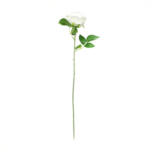 <b>Artificial</b> White Rose 25 In 3D Faux Wedding Flower Decoration Handmade Classic Style Single <b>Stem</b> - Product Image 1