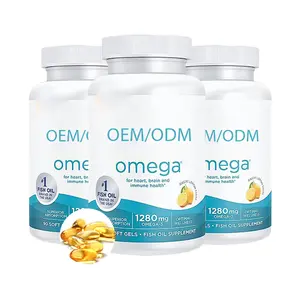Pasokan OEM Label pribadi omega 3 minyak ikan 250 softgel omega 3 halal