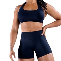 Soutien-gorge de sport yoga sans couture à col halter en nylon mat ultra-fin haute élasticité, maintien élevé, design antichoc pour femme