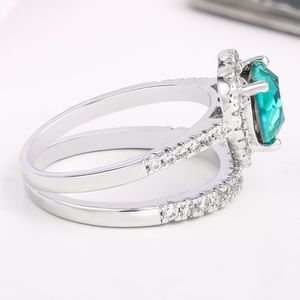 Vente en gros de bagues élégantes taillées en forme de cœur bagues en <span class=keywords><strong>laiton</strong></span> avec pierres précieuses en cristal vert pour femmes bijoux - Product Image 4