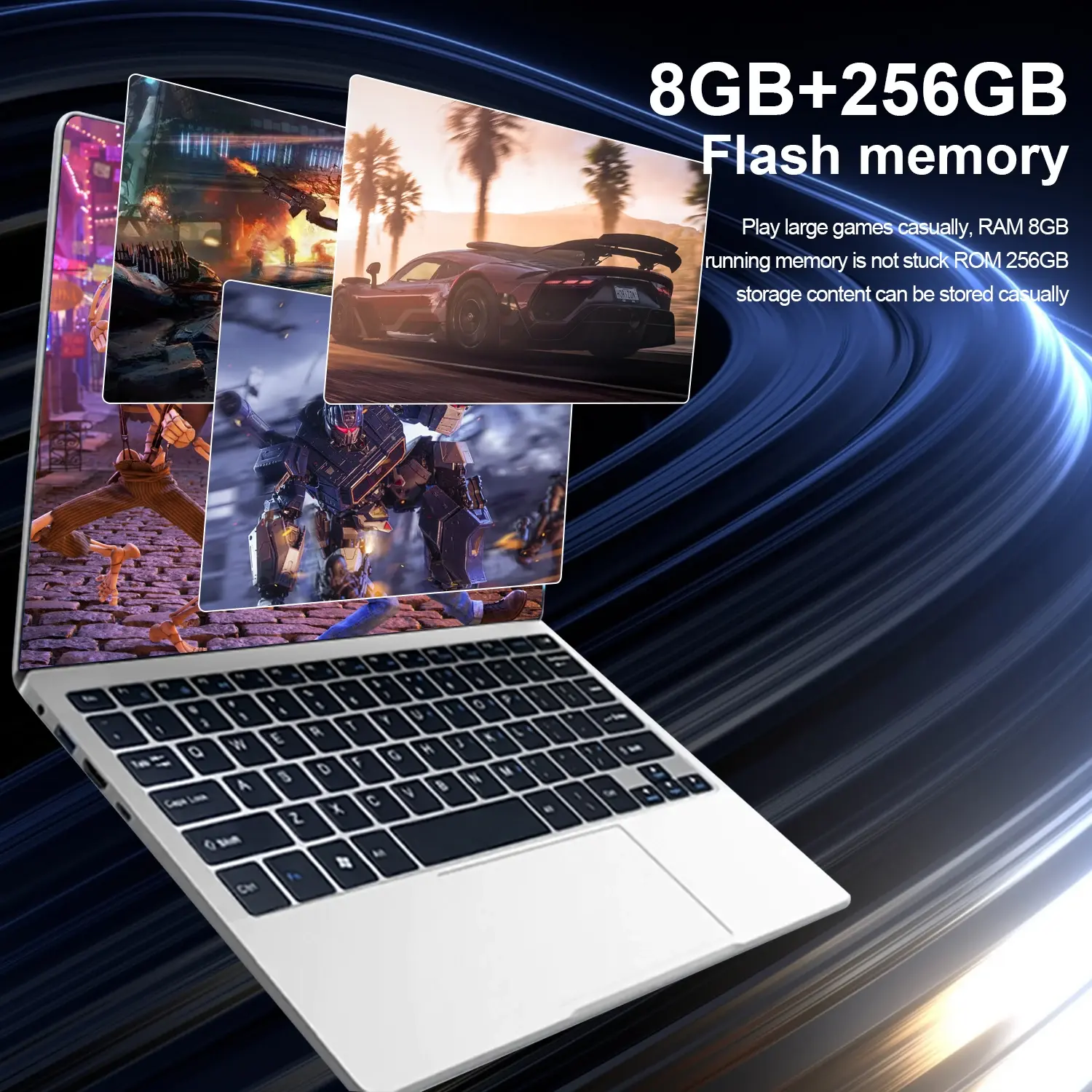 Tabkiddy 2024 хорошие продажи 1368768 ноутбук 1609 дешевый ноутбук Серебряный смарт-ноутбук 256GB ROM