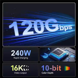 Câble Thunderbolt 5 80Gbps 16K/60Hz avec une bande passante allant jusqu'à 120Gbps et une charge de 240W, compatible avec USB4, <span class=keywords><strong>USB3</strong></span> et USB-C - Product Image 6