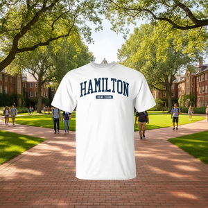 T-shirt bleu style collège Hamilton New York - Product Image 3