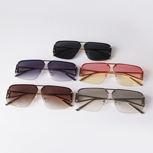 ADE WU STY9519A gafas de sol de conducción de aviación degradado medio marco gafas de piloto cuadradas mujeres gafas de sol de gran tamaño con remaches de Metal - Product Image 5