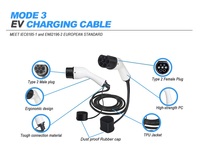 Nouveau câble Stellar.Auxus 11KW 16A 3 phases pour recharge de véhicules électriques, adaptateur Type2 vers Type2