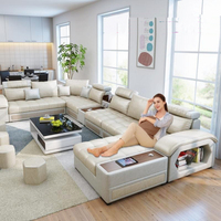 Canapés Modulables Personnalisables en Tissu ou Cuir, Ensemble de Canapés Modernes de Luxe pour Salon, 3, 4, 5, 6 ou 7 Places