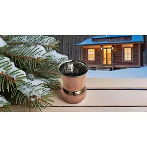 PARIJAT Handicraft Bottega Style <b>Copper</b> Tumbler Hand Pounded Reusable <b>Cup</b> for Water/Cold Drinks for Travel - Product Image 1