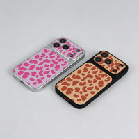 Coque de téléphone sur mesure à imprimé léopard, découpe de précision, grande fenêtre de visualisation, impression UV, antichoc, compatible avec 17 Pro