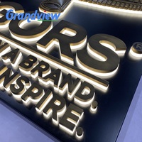 Enseignes publicitaires extérieures en acrylique 3D rétroéclairées par LED, alimentées par transformateur, résistantes à l'eau, pour bureaux et commerces de détail