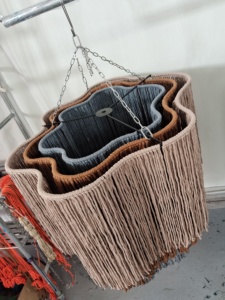 <span class=keywords><strong>Lampadario</strong></span> in Macramè con Frange a Strati, Oversize, Sfumato da Beige a Grigio Antracite, per Ristoranti di Alta Classe, Direttamente dalla Fabbrica - Product Image 6