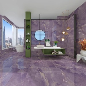 Azulejos azules de lujo modernos tamaño 600x1200 para Villa sala de estar Hotel KTV centro comercial proyectos de piso al por mayor para dormitorio - Product Image 5
