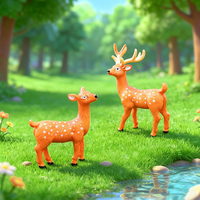 Adorable figurine de cerf en résine pour micro-aménagement, ornements de pot de plantes succulentes, décorations de poupées, artisanat en résine