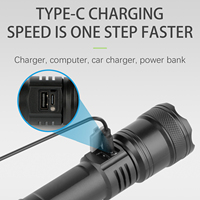 Lanterne Rechargeable à Haute Lumen pour Extérieur, Lampe Torche Tactique de Type C, Haute Puissance, P50, Blanc