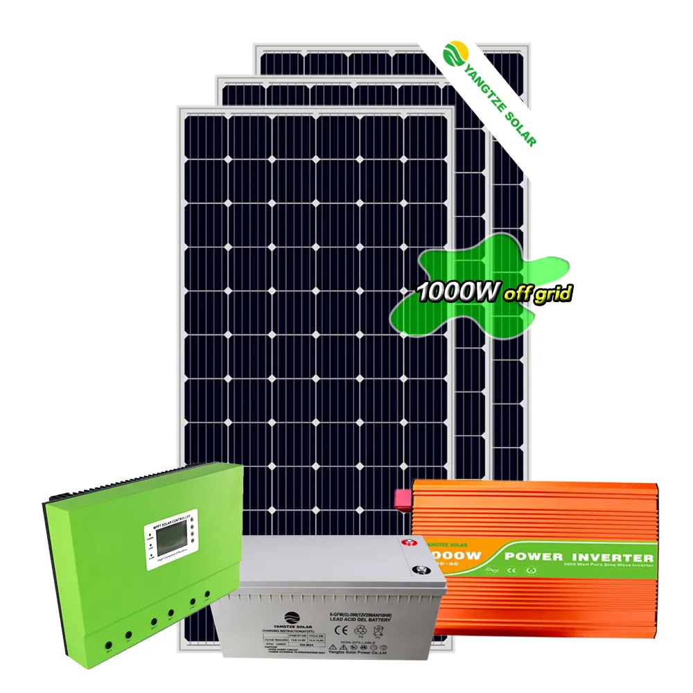 Yangtze portátil 1000w mini sistema de energía solar fotovoltaica de 300 w para la luz y camper