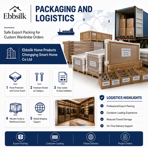 Custom Modular Walk-in Closet System Modern <strong>Wood</strong> Paneled <strong>Wardrobe</strong> with LED Lighting for Apartment &amp; Hotel Projects OEM Factory - Product Image 5