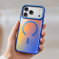 Coque de téléphone magnétique transparente à dégradé coloré, protection antichoc avec protection de l'appareil photo surélevée pour iPhone 18 Pro 18 Pro Max