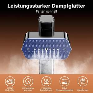 Défroisseur Vapeur Portable Électrique 1200W, Chauffage Rapide en 25s, Défroisseur à <span class=keywords><strong>Main</strong></span> pour Vêtements, Idéal Maison et Voyage, Alimentation Manuelle, Certifié CE - Product Image 3