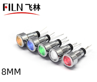 Clignotants LED pour moto FILN FL1M-8SJ-4 8mm, 3V-24V, IP67, métal, rouge, bleu, blanc, vert, à brancher, CE TUV