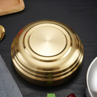 Bols de luxe dorés à deux parois en acier inoxydable, bols à riz, bols à soupe asiatiques, style coréen, style japonais, style bouddhiste