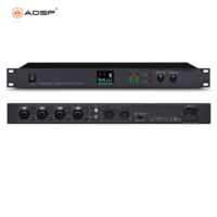 Suppresseur de rétroaction numérique professionnel ADSP F9004 avec alimentation fantôme 48V empêcher le microphone hurlant 4 entrées et 2 sorties