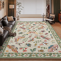 Tapis persan vintage pour salon, couverture complète avec canapé et table basse, tapis luxueux en fausse fourrure de cachemire lavée pour chambre à coucher