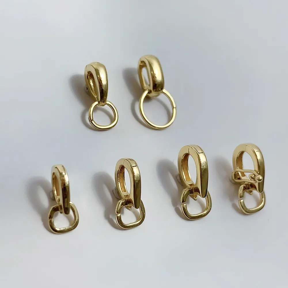 18K Au750 in oro fermaglio universale per gioielli fai da te accessori per collana con ciondolo accessori per lucchetto connettore e componenti