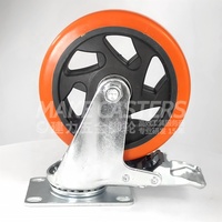 Roulette plaquée zinc orange avec frein roulette de chaise roulette à usage moyen PVC PP 2.5 3 4 5 pouces pour roue de chariot de meubles