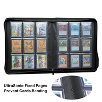 Classeur rigide premium à 9 pochettes avec fermeture éclair, compatible avec les protège-cartes standard, cartes de sport, cartes TCG, cartes de visite et cartes RFID