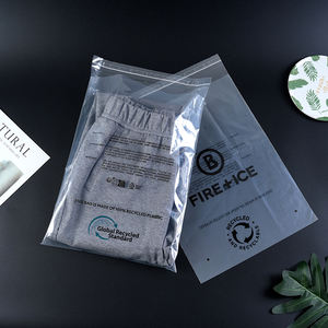 EN15343 Sac d'emballage transparent personnalisé GRS Sac auto-adhésif lié en plastique océanique recyclé post-consommation pour vêtement - Product Image 2
