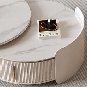 Bàn Cà Phê Đá thiêu kết Đương Đại kim loại chắc chắn có dấu bàn phòng khách phong cách bàn lưu trữ chức năng tròn - Product Image 5