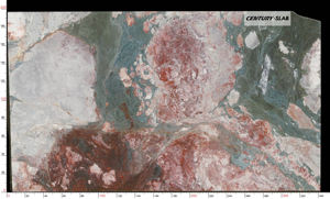 Tấm đá cẩm thạch màu hồng xanh lá cây vân Centurymosaic New Tinta Art, bề mặt bóng, màu hồng bốn mùa, dùng cho mặt bếp, biệt thự, tường nhà tắm - Product Image 2