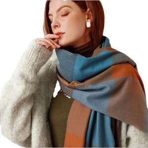 Autumn Warmth Cashmere Tassel Long Shawl Same Plaid Winter <b>Scarf</b> <b>for</b> <b>Women</b> - Product Image 1
