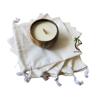 COCONUT CANDLE JAR/ ORGANIC SOY CANDLE <b>TOP</b> QUALITY/ COCONUT SHELL CANDLE HOME DECOR NATURE COCONUT WAX SCENTED SOY CANDLE - Product Image 3