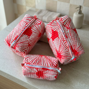 Bolsa de Cosméticos de Algodón Impermeable Ecológica Veer Handicrafts con Cierre de Cremallera, Bolsa de Viaje Mediana con Borla de Rajastán - Product Image 5