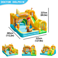Château gonflable à thème animalier Stock Doctor Dolphin en tissu Oxford avec toboggan pour enfants, château de saut pour la famille, la maison, le jardin, l'extérieur