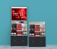 Armoire de présentation de maquillage complet Armoire arrière Petite étagère de comptoir de maquillage de beauté universelle Présentoir Miroir simple face