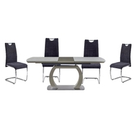 Meubles de salle à manger rétractables de grande taille de style minimaliste italien, table à manger en verre émaillé céramique