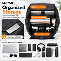Sac à dos pour ordinateur portable résistant à l'eau, sac pour ordinateur portable de 15,6 pouces, grande capacité, sac à dos de voyage, sac à dos de bureau multi-poches