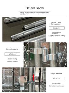 กรงสุนัขพันธุ์ใหญ่ชุบสังกะสีเป็นมิตรกับสิ่งแวดล้อมทำจากโลหะแข็งแรงทนทานพร้อมพื้นที่วิ่งขนาดใหญ่พิเศษ - Product Image 6