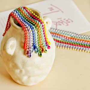 100 pz/pacco/borsa 10/12cm di vernice colorata sfera perline lunghezza catena appeso etichetta connettore catena in metallo fai da te ciondolo creazione di gioielli - Product Image 6